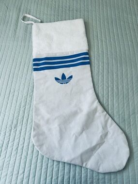 Adidas  White and Blue Trefoil Holiday Stocking